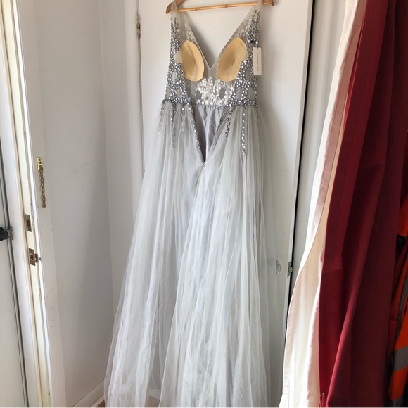 Jeweled Formal Dress with Slit - Picture 8 of 15